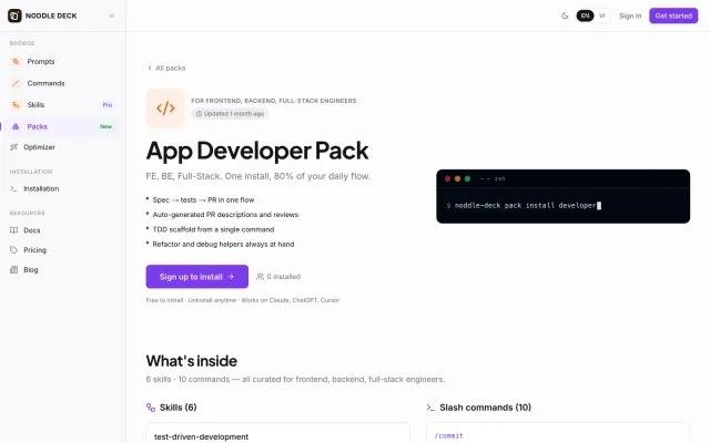 App Developer Pack in Noddle Deck