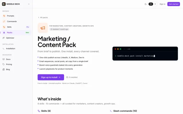 Marketing Pack in Noddle Deck