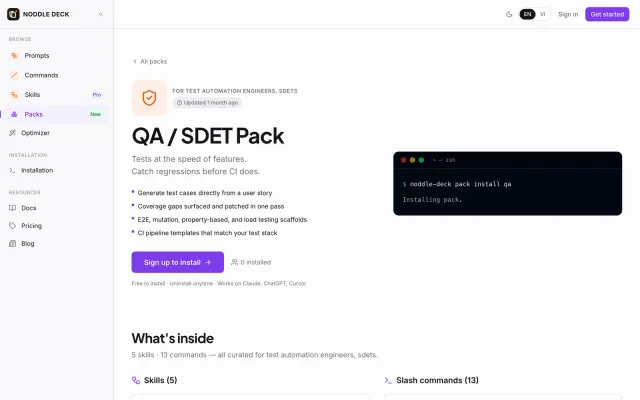 QA Pack in Noddle Deck