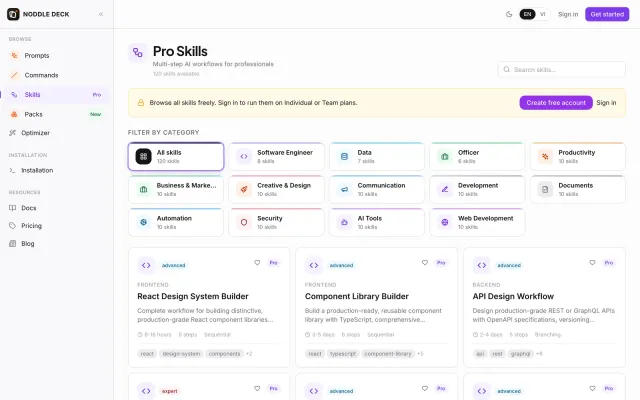 Skills in Noddle Deck